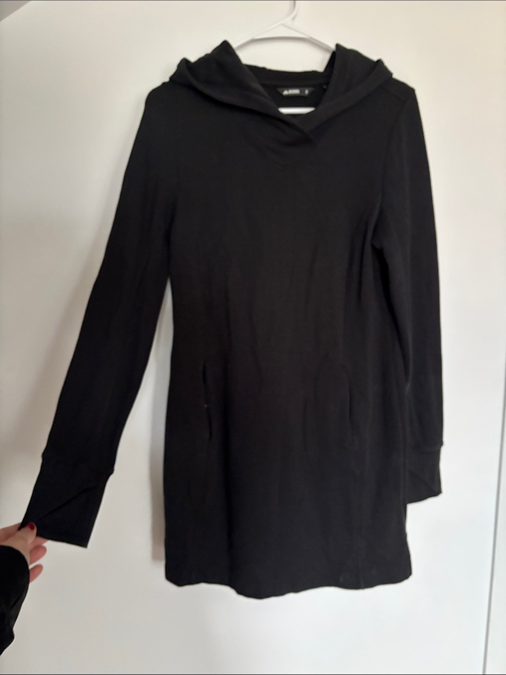 Black Hooded Long Sleeve Tunic